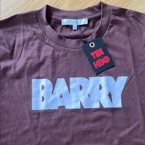 Barry Tibi Brown Graphic T-Shirt with White Print